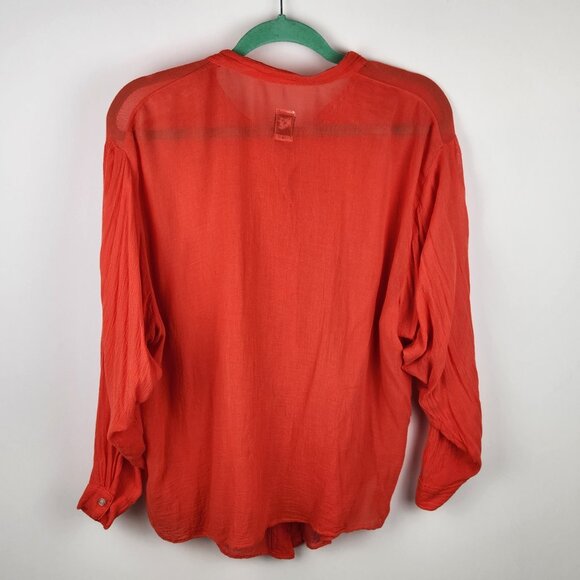 NSF Bamboo Cotton Button Up Long Sleeve Blouse Top sz M - Picture 2 of 10